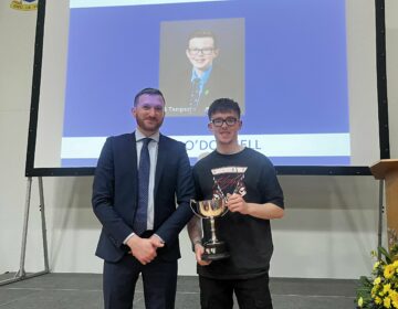 Hugh O Donnell collects the Fulton Cup