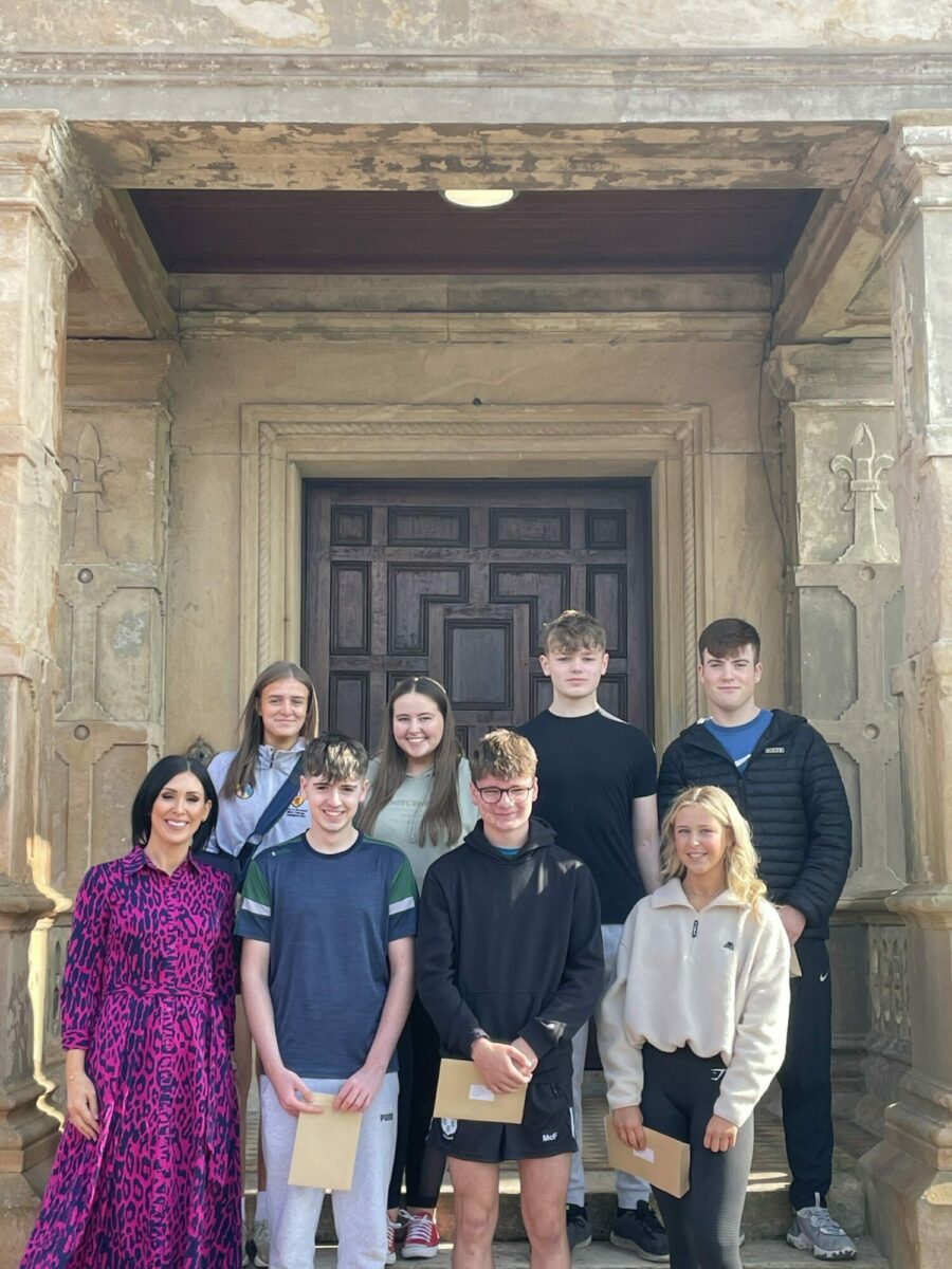 Students with 7 A*/A grades pictured here with Mrs McGreevy (Vice-Principal)